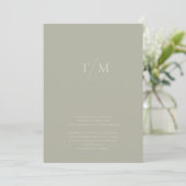 Moderne eenvoudige monogram Sage Mix & Match Wedde Kaart (Staand voorkant)