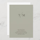 Moderne eenvoudige monogram Sage Mix & Match Wedde Save The Date (Voorkant / Achterkant)