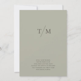 Moderne eenvoudige monogram Sage Mix & Match Wedde Save The Date