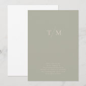 Moderne Eenvoudige Monogram Sage Zand Mix & Match Save The Date (Voorkant / Achterkant)