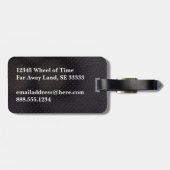 Moderne eenvoudige monogram voor Masculine Black m Bagagelabel (Achterkant horizontaal)