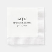 Moderne, eenvoudige monogram-weddenschap servet (Voorkant)