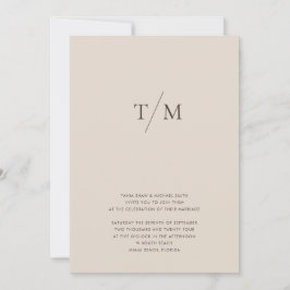 Moderne eenvoudige monogram Zandcombinatie en paar Kaart