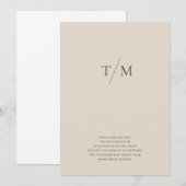 Moderne eenvoudige monogram Zandcombinatie en paar Save The Date (Voorkant / Achterkant)
