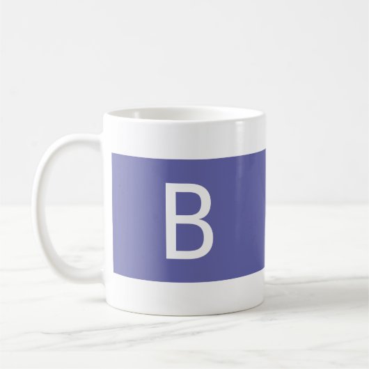 Moderne Eenvoudige Monogrammed Initiaal Letter Min Koffiemok (Links)