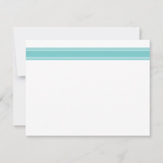 Moderne, eenvoudige monogrammen Blauwgroen Notitiekaartje (Achterkant)