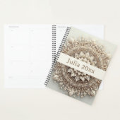 Moderne Eenvoudige Mooie Cute Beige Mandala Planner (Display)
