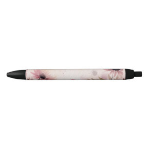 Moderne Eenvoudige Mooie Waterverf Bloemen Zwarte Inkt Pen