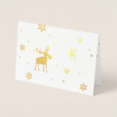 Moderne Eenvoudige Moose Snowflakes Folie Wenskaar Folie Kaarten (Voorkant)