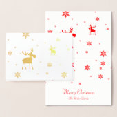 Moderne Eenvoudige Moose Snowflakes Folie Wenskaar Folie Kaarten (Display)