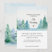Moderne eenvoudige Mountain Lake in Forest Wedding Kaart (Voorkant / Achterkant)