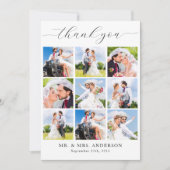 Moderne eenvoudige multi foto gepersonaliseerde br bedankkaart (Voorkant)