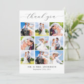 Moderne eenvoudige multi foto gepersonaliseerde br bedankkaart (Staand voorkant)