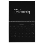 Moderne Eenvoudige Muurplanner Minimalistisch Zwar Kalender (Feb 2026)
