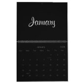 Moderne Eenvoudige Muurplanner Minimalistisch Zwar Kalender (Jan 2026)