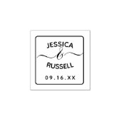 Moderne eenvoudige naamgeving Datum huwelijk Rubberstempel (Afrduk)