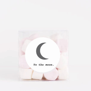 Moderne Eenvoudige Naar de Maan Citaat Ronde Sticker
