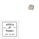 Moderne Eenvoudige Namen Datum Trouwen Rubberstempel (Gestempeld)
