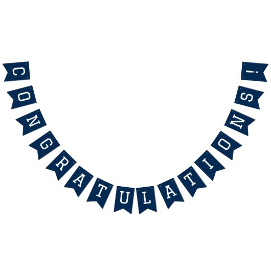 Moderne Eenvoudige Navy Blauwe Felicitaties Afstud Vlaggetjes (Alle)