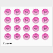 Moderne eenvoudige neon roze ombre dank je ronde sticker (Vel)
