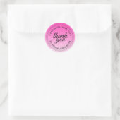 Moderne eenvoudige neon roze ombre dank je ronde sticker (Tas)