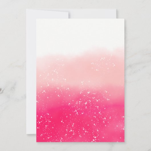 Moderne eenvoudige neon roze ombre waterverf bruil kaart (Achterkant)