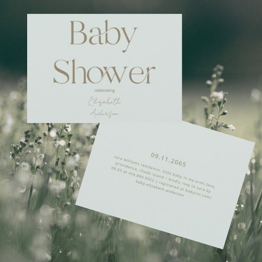 Moderne & Eenvoudige Neutrale Baby Shower Kaart