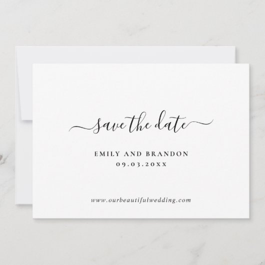 Moderne eenvoudige niet foto minimalistische elega save the date (Voorkant)