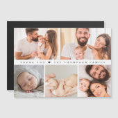 Moderne Eenvoudige Nieuwe Baby Bedankt fotocollage Magnetische Uitnodiging (Voorkant / Achterkant)
