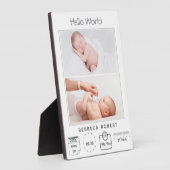 Moderne Eenvoudige Nieuwe Baby Gepersonaliseerde 2 Fotoplaat (Zijkant)