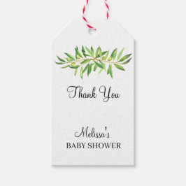 Moderne eenvoudige olijftak salie groen dank u cadeaulabel