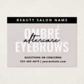 Moderne eenvoudige Ombre Powder Brows Aftercare Ka Visitekaartje (Voorkant)