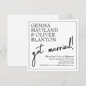 Moderne Eenvoudige Omrande Bruiloftsreceptie Kaart (Voorkant / Achterkant)