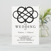 Moderne Eenvoudige Oneindigheid Heart Wedding Uitn Kaart (Staand voorkant)