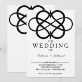 Moderne Eenvoudige Oneindigheid Heart Wedding Uitn Kaart (Voorkant / Achterkant)