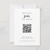 Moderne eenvoudige online QR-code bruiloft RSVP Kaartje (Voorkant)
