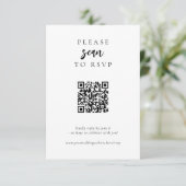 Moderne eenvoudige online QR-code bruiloft RSVP Kaartje (Staand voorkant)
