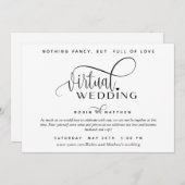 Moderne eenvoudige online virtuele bruiloft kaart (Voorkant / Achterkant)