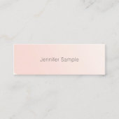 Moderne Eenvoudige Ontwerp Blush Roze Template Tre Mini Visitekaartje (Voorkant)
