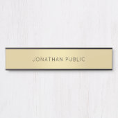 Moderne, eenvoudige ontwerp Gold Black Trendy Sjab Deurbordje (Voorkant)