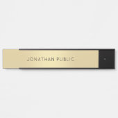 Moderne, eenvoudige ontwerp Gold Black Trendy Sjab Deurbordje (Voorkant)