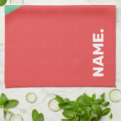 Moderne, eenvoudige ontwerpaangepaste tekst, koraa theedoek (Gevouwen)