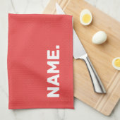 Moderne, eenvoudige ontwerpaangepaste tekst, koraa theedoek (Quarter Fold)