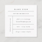 Moderne, eenvoudige ontwerpfoto voor interieur vierkante visitekaartje (Voorkant)