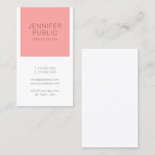 Moderne, eenvoudige ontwerprendabele Sjabloon Visitekaartje (Voorkant / Achterkant)