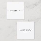Moderne, eenvoudige ontwerptiendy elegante Sjabloo Vierkante Visitekaartje (Voorkant / Achterkant)