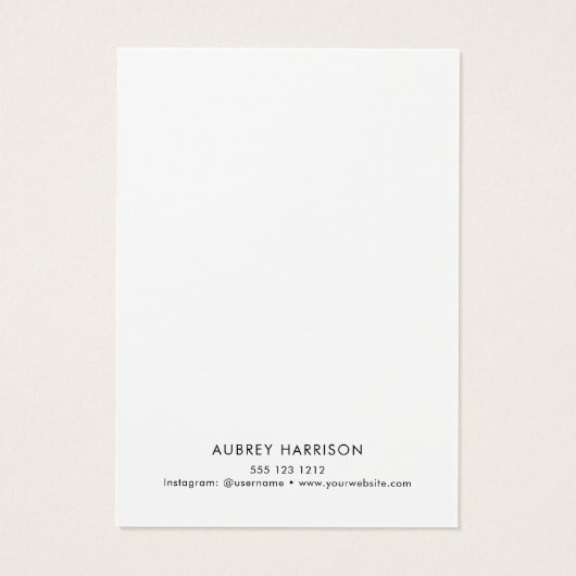 Moderne Eenvoudige Oorsprongsweergave Visitekaartje (Achterkant)