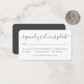 Moderne eenvoudige optie voor zwart-witwieden notitiekaartje (Voorkant / Achterkant in situ)