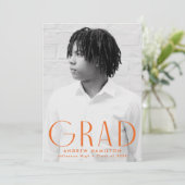 Moderne Eenvoudige Oranje Fotogradatie Partij Kaart (Staand voorkant)