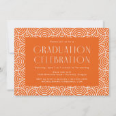 Moderne Eenvoudige Oranje Fotogradatie Partij Kaart (Achterkant)